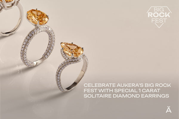 Celebrate Aukera's Big Rock Fest with Solitaire Diamond Earrings