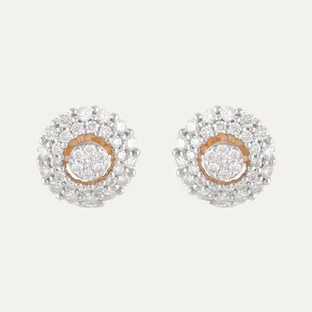 Aukera Lab Grown Diamonds-Dazzle Cascade Halo Ear Studs.