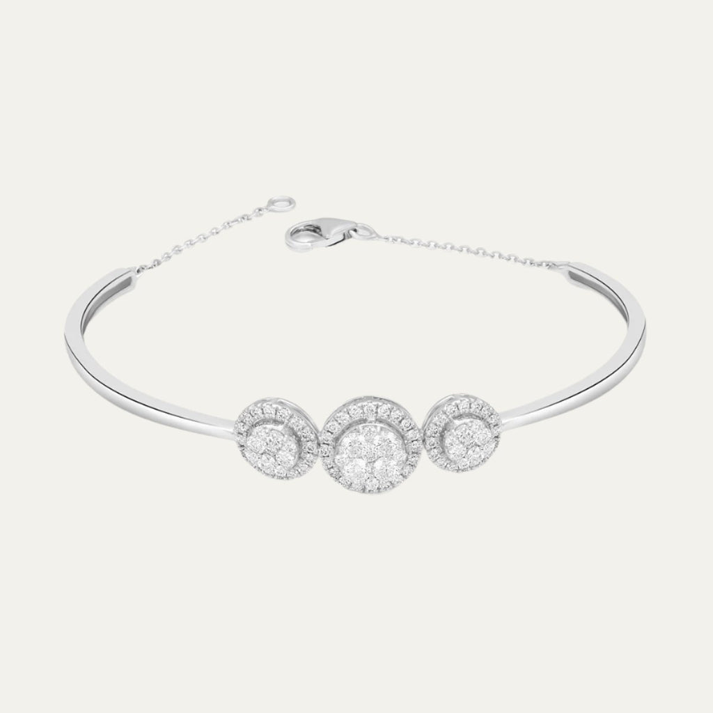 three-stone style diamond bangle