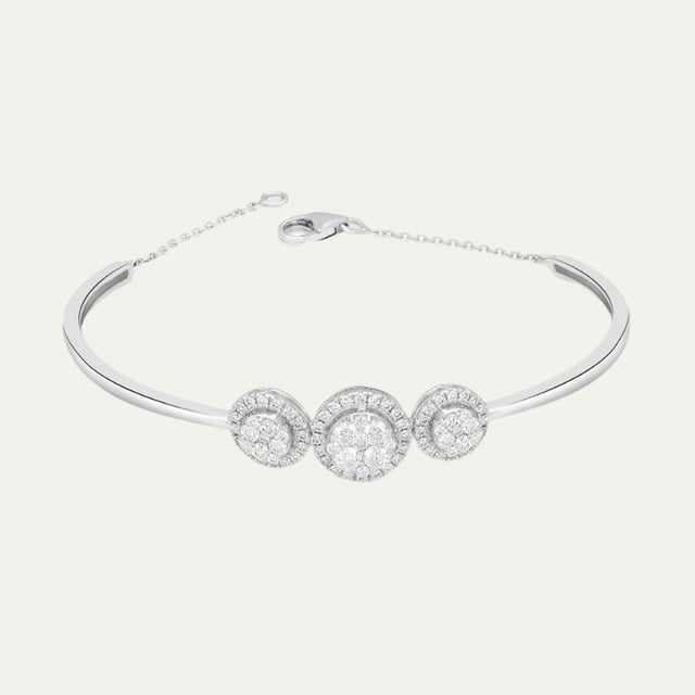 three-stone style diamond bangle