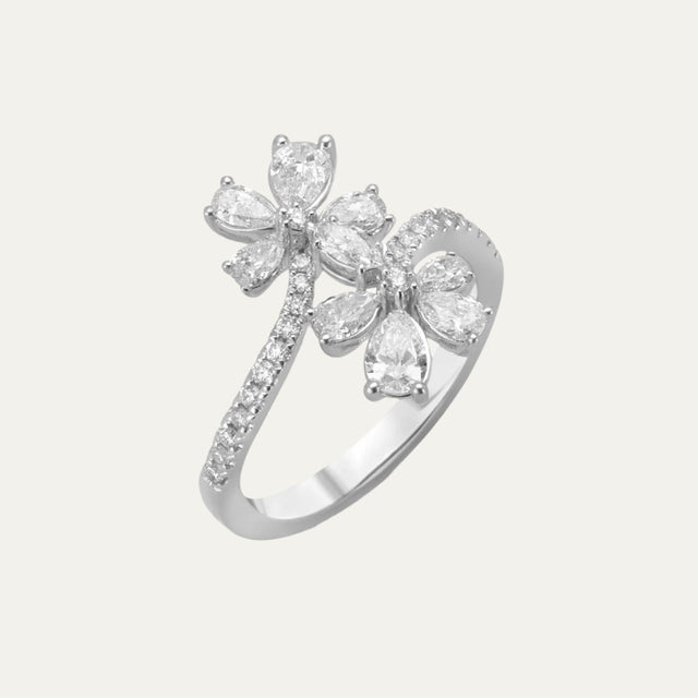 Aukera Lab Grown Diamonds-Cherry Blossom Cascade Ring