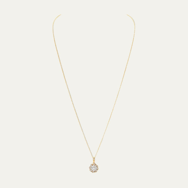 buy women lab grown diamonds aukera golden nakshatra blooms floral halo pendant