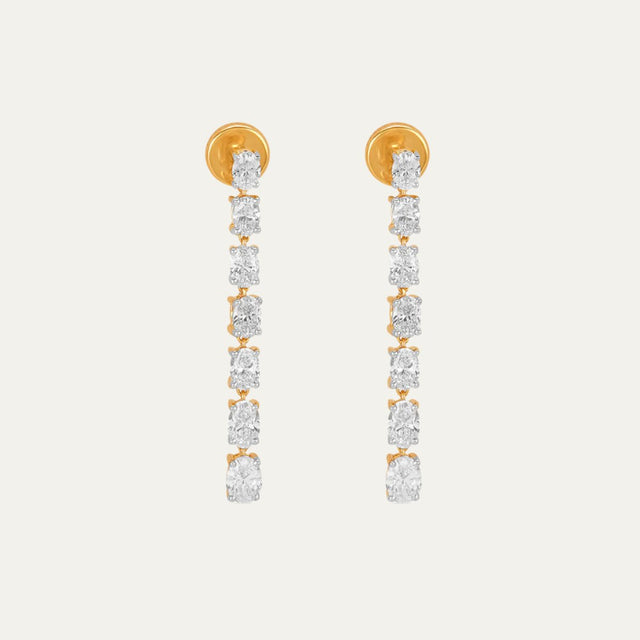 yellow gold drop diamond earrings