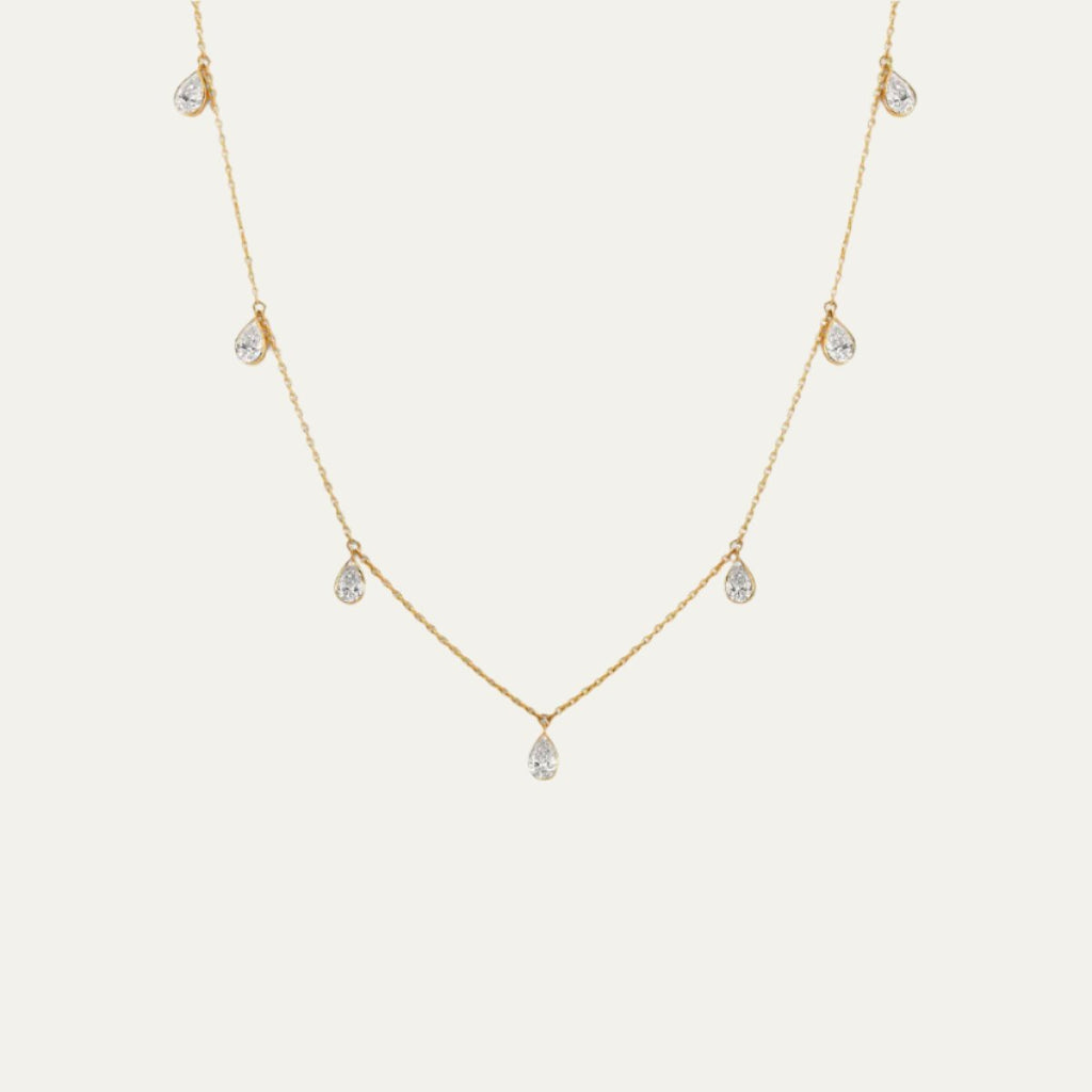 Aukera Lab Grown Diamonds-Luminous Links - Dazzle Drop Necklace