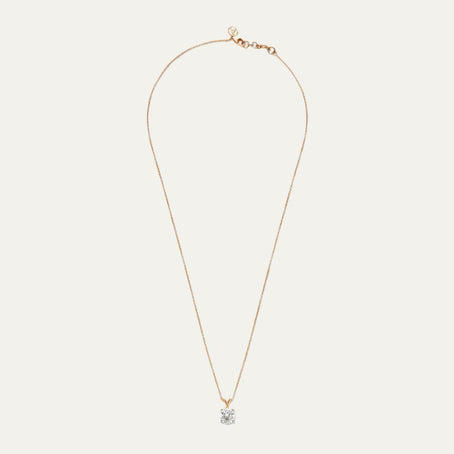 Aukera Lab Grown Diamonds-Blush Radiance - Solitaire Elegance Pendant