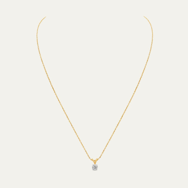 lab grown diamonds aukera golden essence solitaire pendant