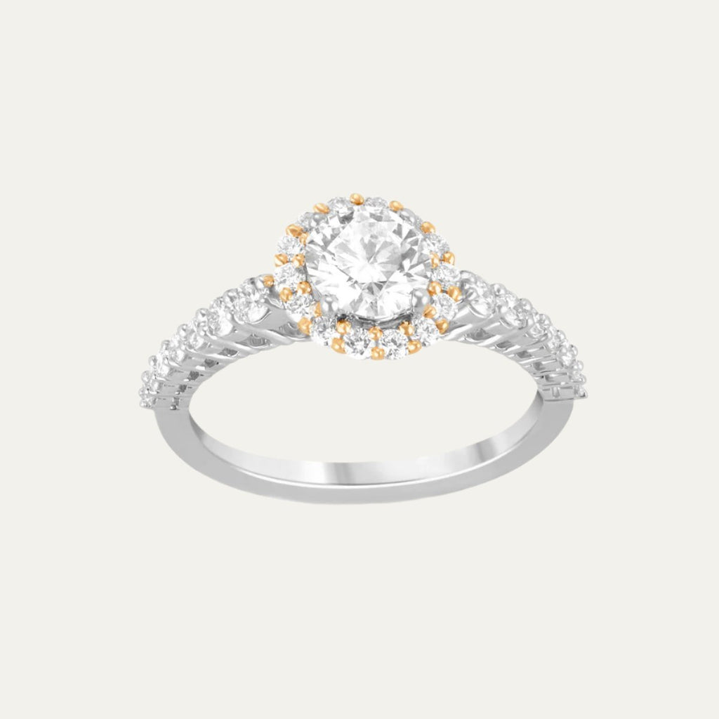 diamond jewellery harmony halo duo tone ring