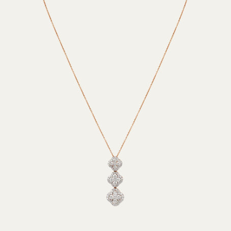Aukera Lab Grown Diamonds-Ethereal Clover Cascade - Linear Pendant Chain