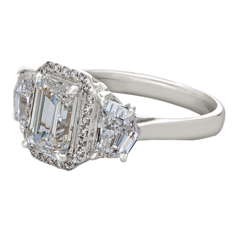 diamond jewellery emerald mirror solitaire ring