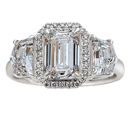 lab grown diamond emerald mirror solitaire ring