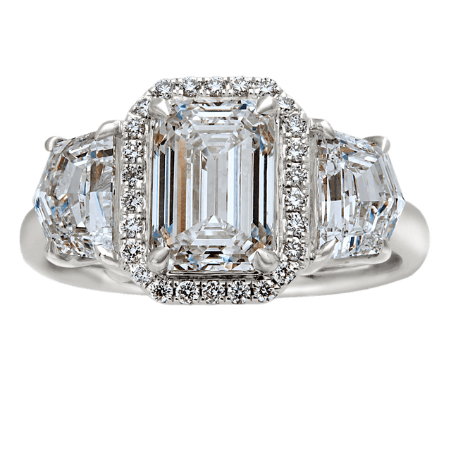 lab grown diamond emerald mirror solitaire ring