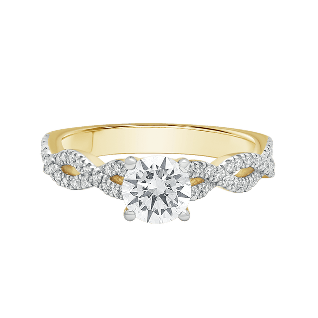 buy women lab grown diamond jewellery aukera braided shank solitaire ring