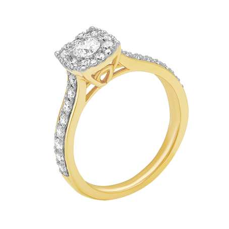 lab grown diamond aukera halo brilliance solitaire ring
