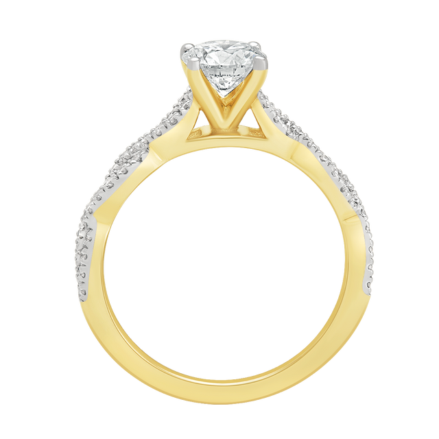 diamond jewellery aukera braided shank solitaire ring