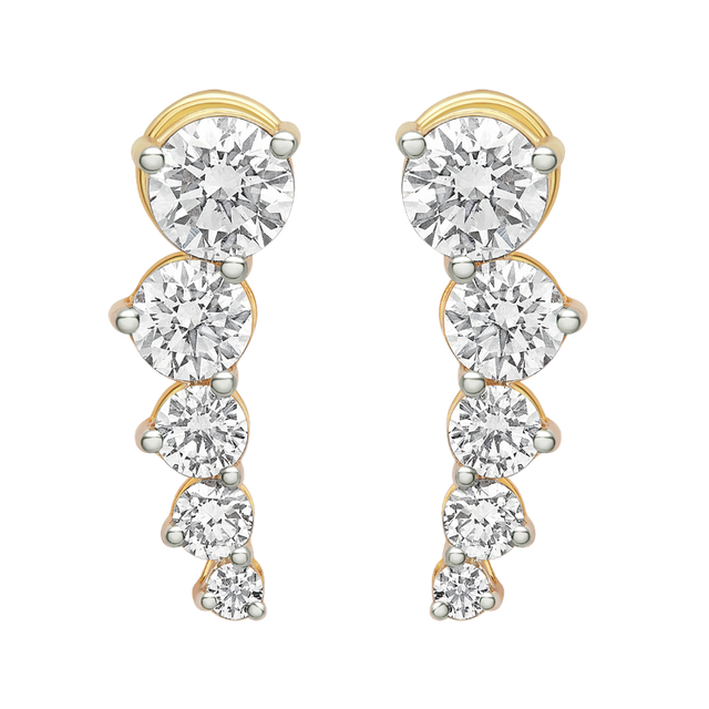 buy women lab grown diamond jewellery aukera cascading diamond earrings