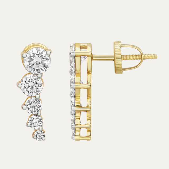 lab grown diamond aukera cascading diamond earrings