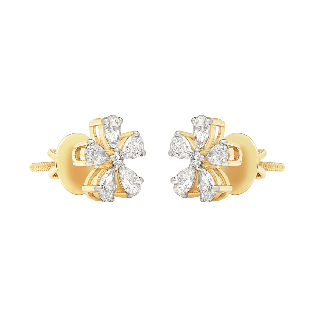 diamond jewellery aukera diamond petal studs
