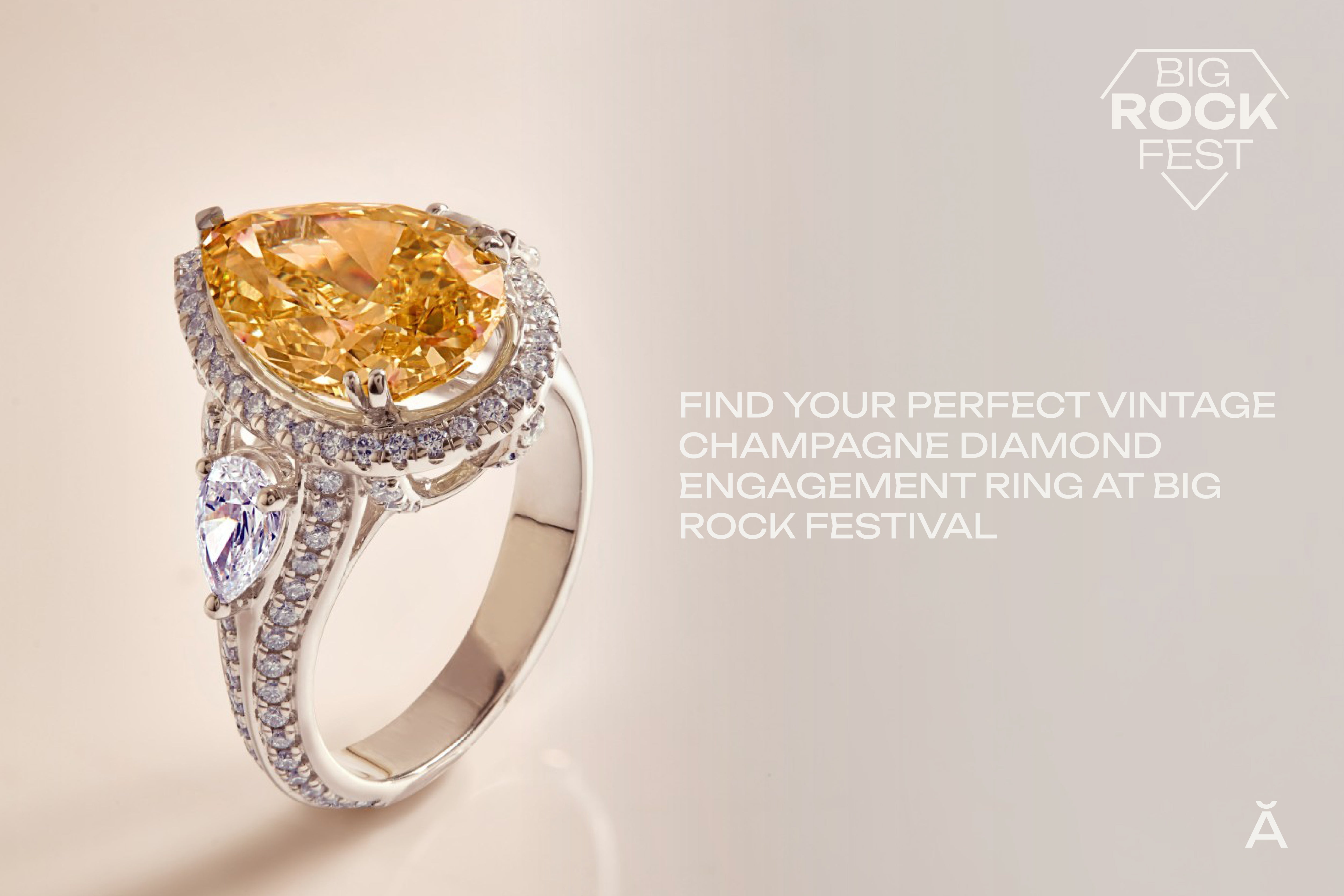 vintage champagne diamond engagement rings