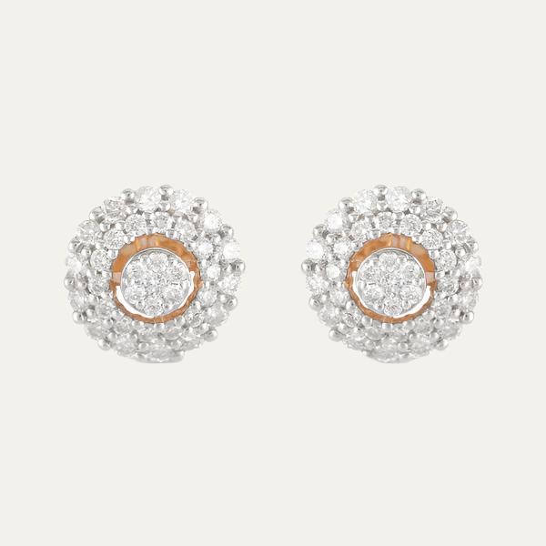 Aukera Lab Grown Diamonds-Dazzle Cascade Halo Ear Studs.