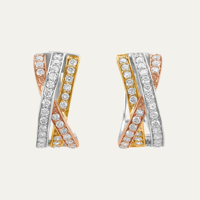 diamond jewellery enigmatic tricolour earrings