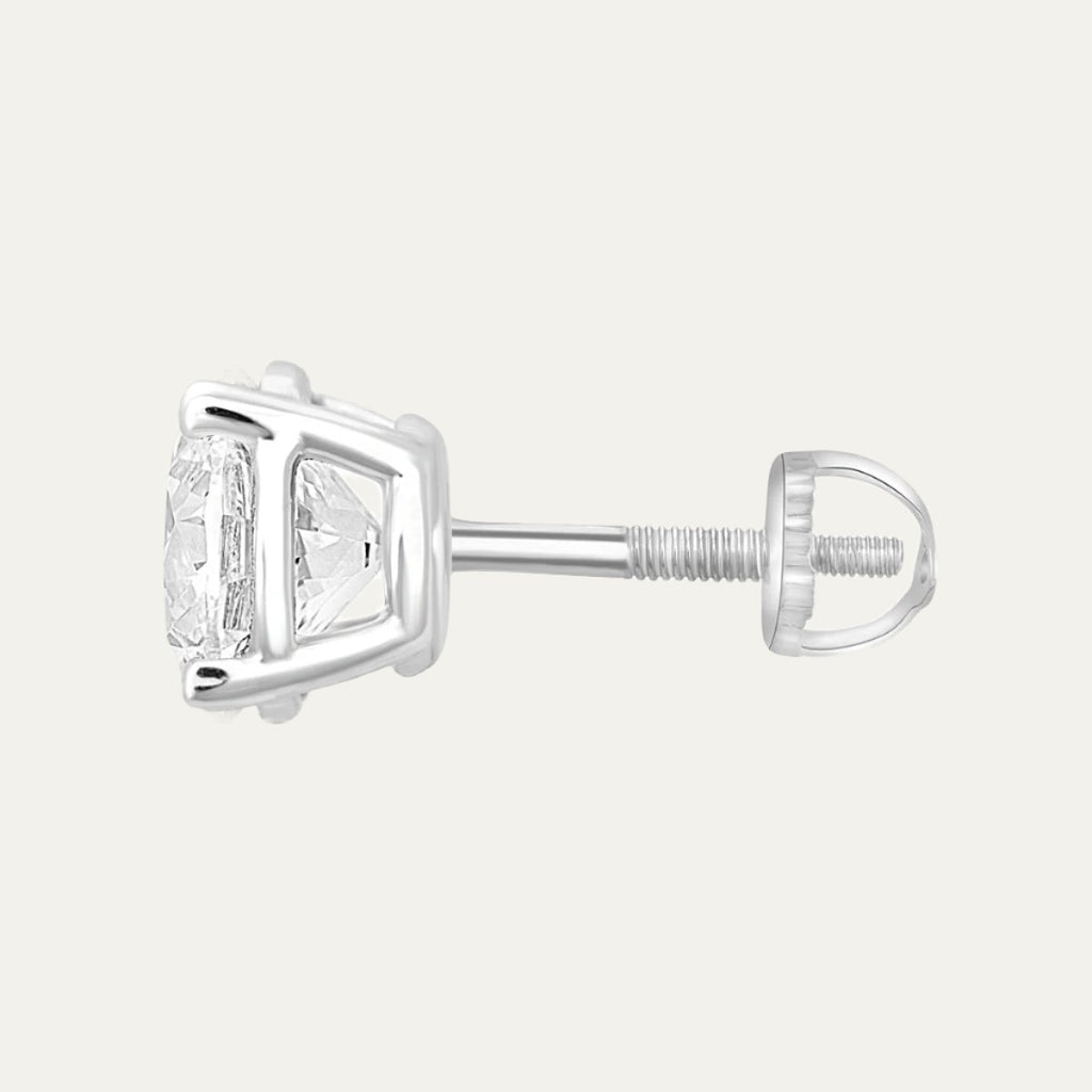 18k white gold earrings studs