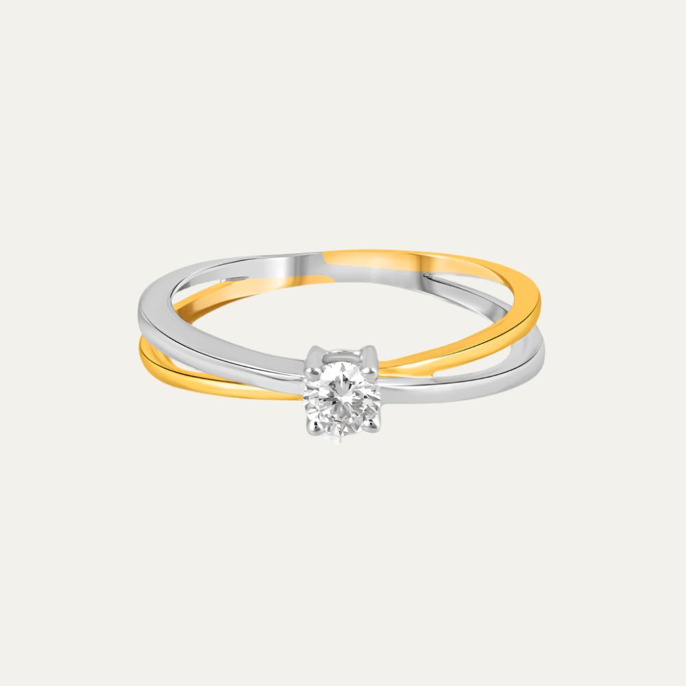 Solitaire Bypass Promise Ring in Sterling Silver