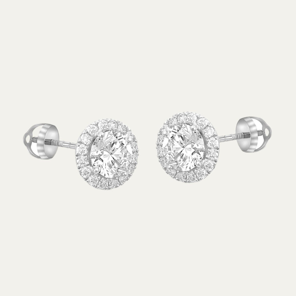lab grown diamonds aukera glistening halo solitaire studs