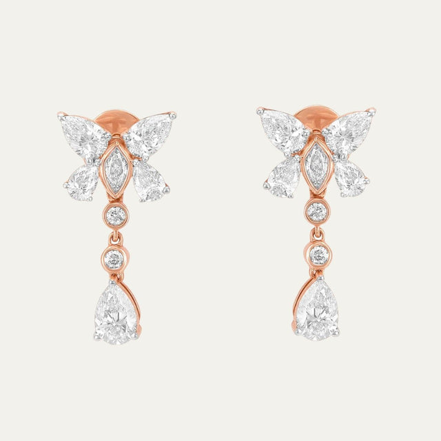 Aukera Lab Grown Diamonds-RosÃ© Wing Radiance Earrings