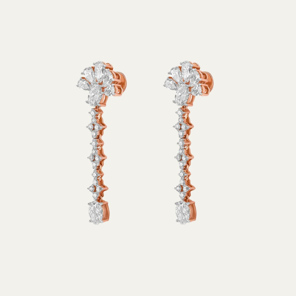 Aukera Lab Grown Diamonds- Celestial Harmony Hoops - White Gold Nakshatra Earrings