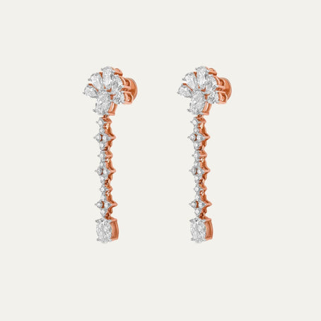 Aukera Lab Grown Diamonds- Celestial Harmony Hoops - White Gold Nakshatra Earrings