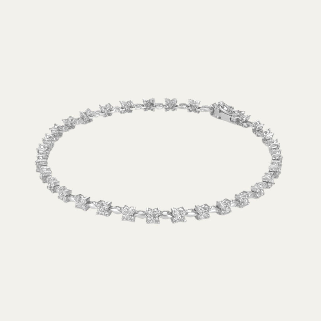 diamond jewellery tennis bracelet with isotoxal star bracelet