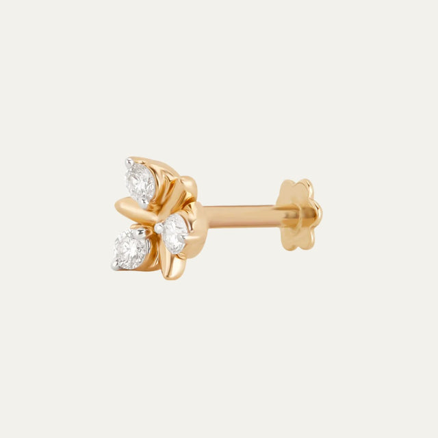 buy women lab grown diamonds aukera gilded petals floral wired nosepin