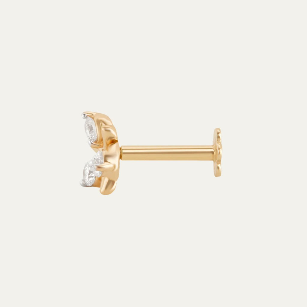 lab grown diamonds aukera gilded bloom floral wired nosepin