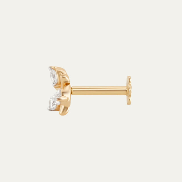 lab grown diamonds aukera gilded bloom floral wired nosepin