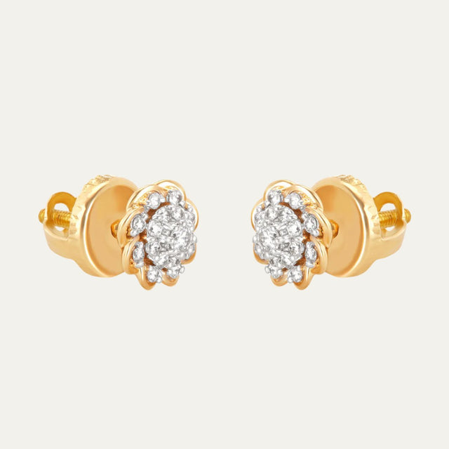 buy women lab grown diamonds aukera celestial petals nakshatra floral ear studs