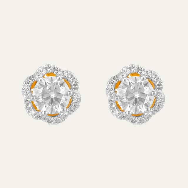 Aukera Lab Grown Diamonds-Eternal Halo Stud Earrings