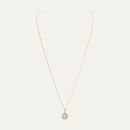 buy women lab grown diamonds aukera golden nakshatra blooms floral halo pendant