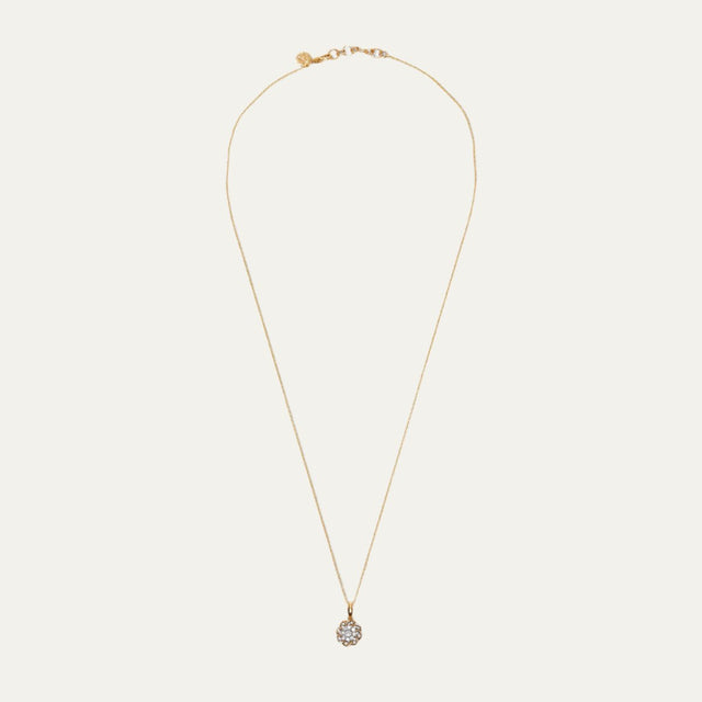 lab grown diamonds aukera golden nakshatra blooms floral halo pendant