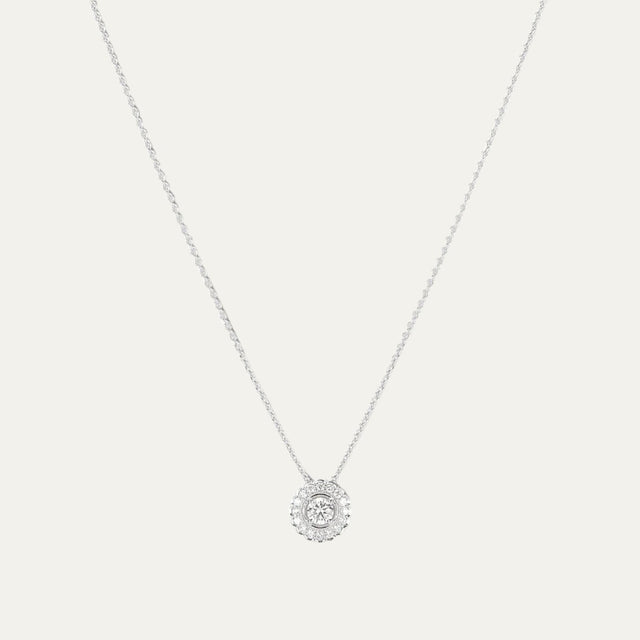 Aukera-Pure Elegance -Solitaire Halo Pendant