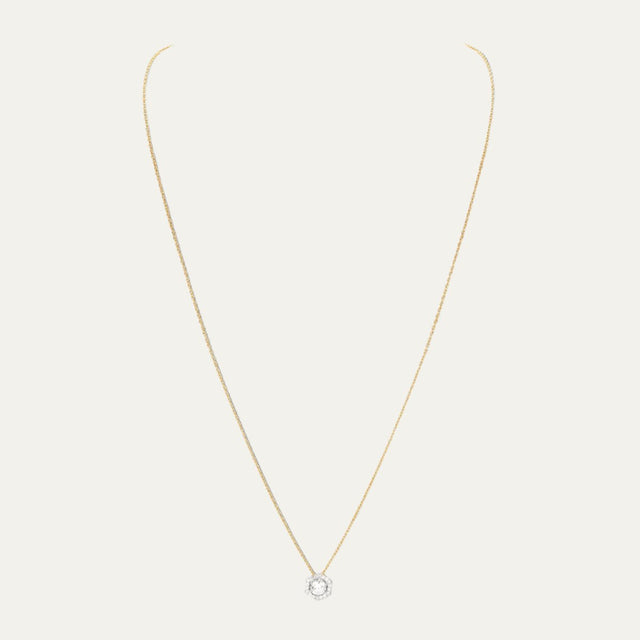 buy women lab grown diamonds aukera golden luminaire pave solitaire pendant