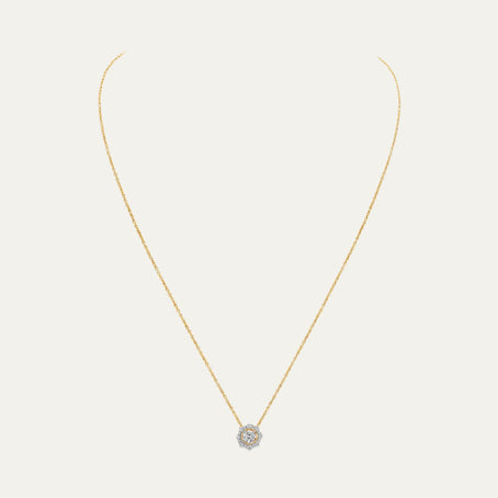 Aukera Lab Grown Diamonds-Golden OctaGlow Diamond Pendant