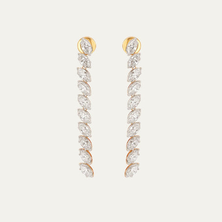 Aukera Lab Grown Diamonds-Luminous Marquise Cascade - Eternity Drop Earrings