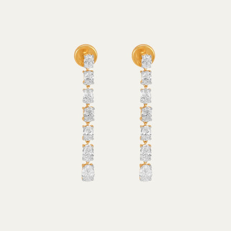 yellow gold drop diamond earrings
