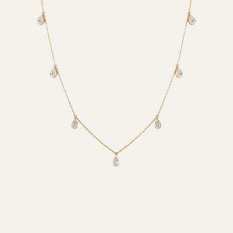 Aukera Lab Grown Diamonds-Luminous Links - Dazzle Drop Necklace