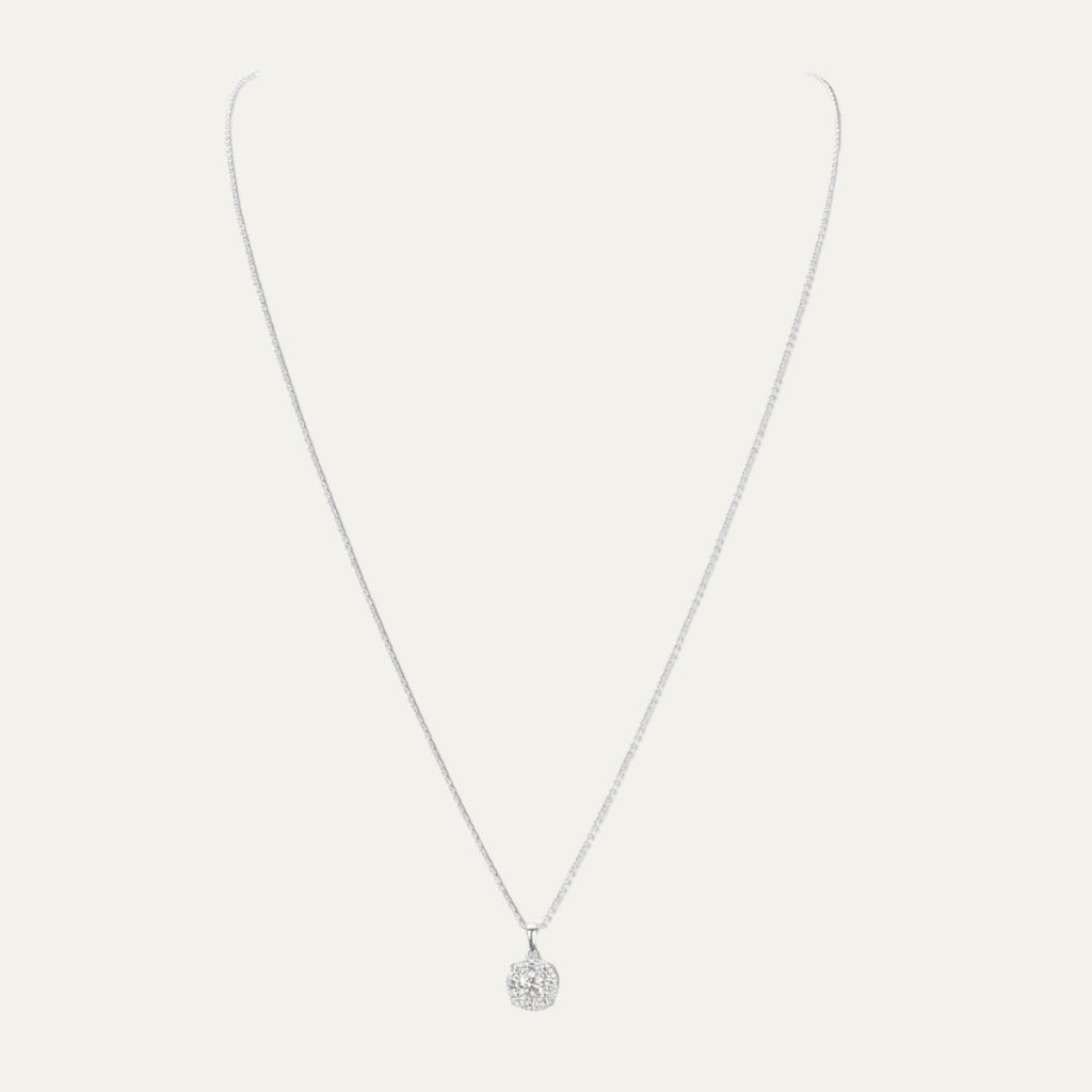lab grown diamonds aukera luminescent halo solitaire pendant