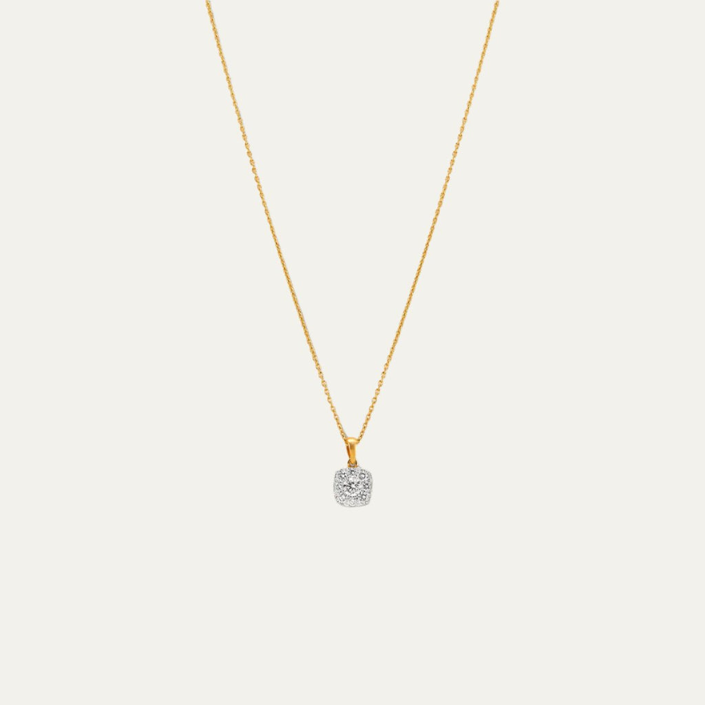 Aukera Lab Grown Diamonds-Stellar Frost - Cluster Halo Pendant