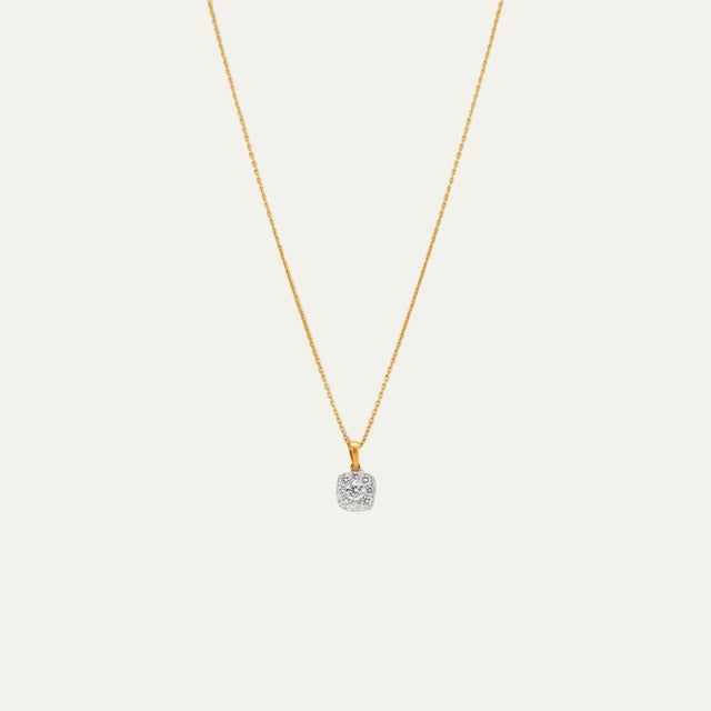 Aukera Lab Grown Diamonds-Stellar Frost - Cluster Halo Pendant