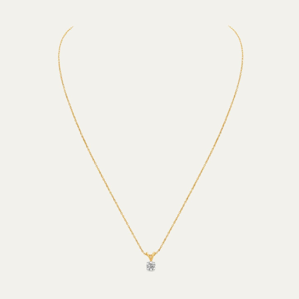 lab grown diamonds aukera golden essence solitaire pendant