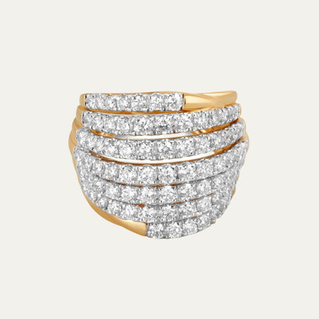 lab grown diamond mesmerizing unity multi level diamond gold band