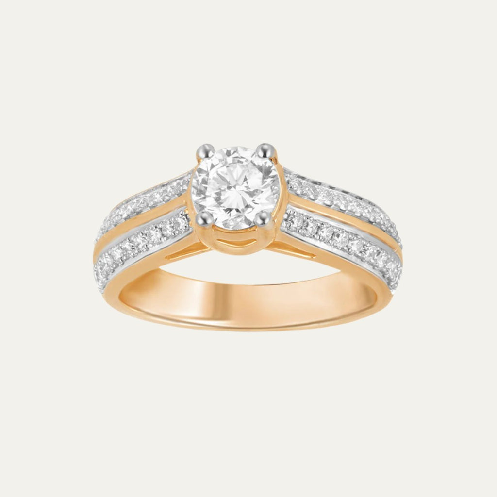 diamond jewellery golden elegance solitaire ring